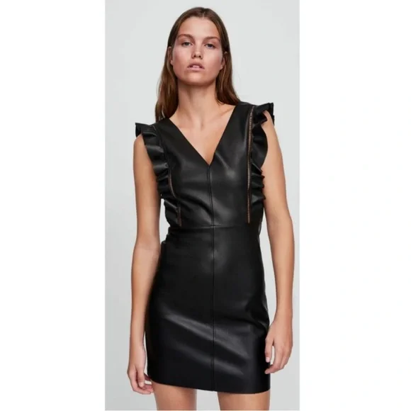 Zara | Dresses | Nwt Zara Faux Leather Dress Size M | Poshmark
